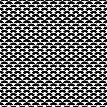 Geometric pattern of semicircles japanese theme seamless background Illustrazione stock