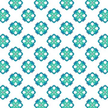 Geometric pattern in shades of turquoise on white background Stock Illustration
