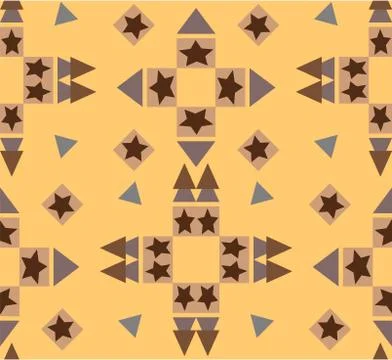 Geometric pattern of simple shapes on a beige background. イラスト素材