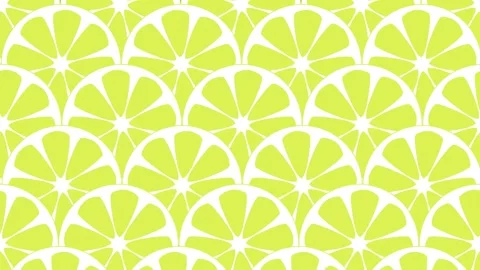Geometric pattern with sliced lemons. Retro animated background and illustrat Stock Footage 174601659