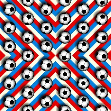 Geometric pattern of soccer balls. Illustrazione stock