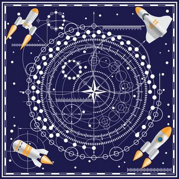 Geometric pattern on the space theme. Stock Illustration