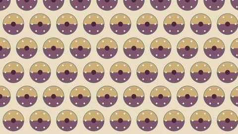 Geometric pattern of split circular shapes with purple beige gradient and d.. Stock Illustration