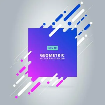 Geometric pattern, square shape frame with abstract background for brochure, Stock Illustration