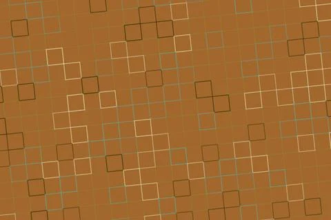 Geometric pattern of squares on brown background Stockillustratie