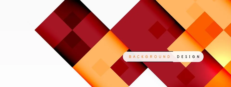 Geometric pattern with squares in red, yellow, and orange on a white background Stock Illustration