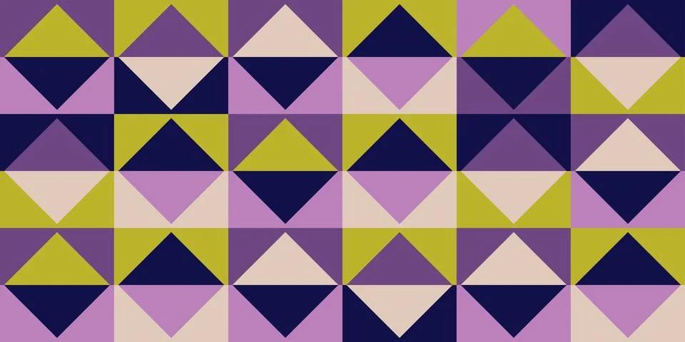 Geometric pattern of squares, rhombuses, triangles. Stock Illustration