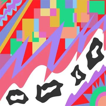 Geometric pattern. Squares, triangles, ovals. Multicolored background. Pucci  Illustrazione stock