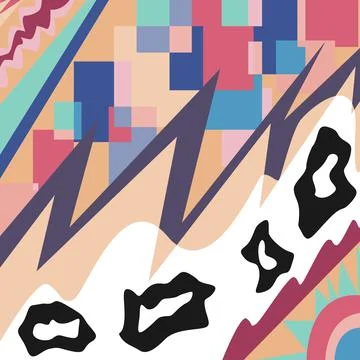 Geometric pattern. Squares, triangles, ovals. Multicolored background. Pucci  Illustrazione stock