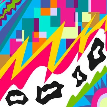 Geometric pattern. Squares, triangles, ovals. Multicolored background. Pucci  イラスト素材