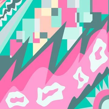 Geometric pattern. Squares, triangles, ovals. Multicolored background. Pucci  Illustrazione stock