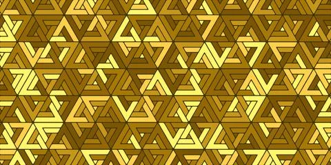 Geometric pattern with stripes triangle golden background Illustrazione stock