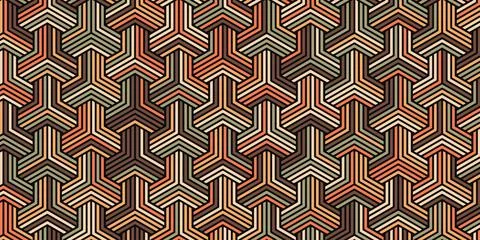 Geometric pattern with stripes vintage background weave design Stock Illustration