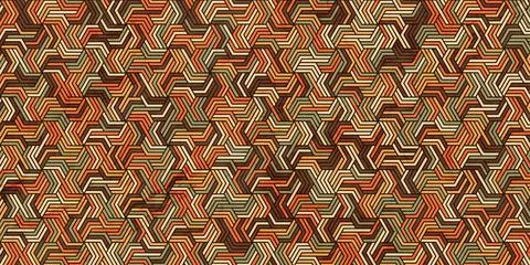 Geometric pattern with stripes wavy lines orange background Stock Illustration
