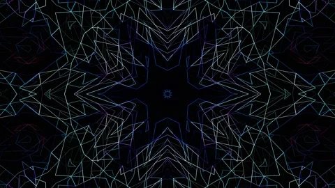 Geometric Pattern Tech Lines Loop Background Loop Kaleidoscope Abstract 스톡 동영상 159109543
