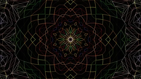 Geometric Pattern Tech Lines Loopable Background Loop Kaleidoscope Stock Footage 157714556