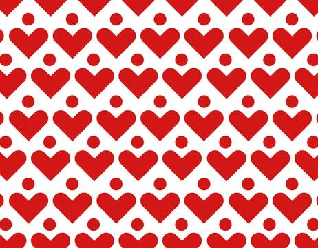 Geometric pattern on a transparent background, red hearts, floral arrangeme.. Stock Illustration
