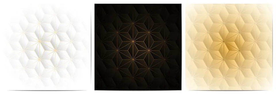 Geometric pattern with triangle shape and golden lines Stock Illustration