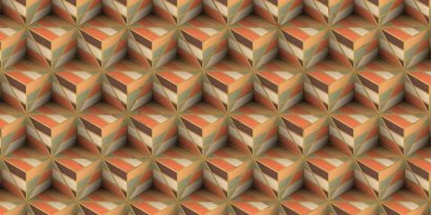 Geometric pattern triangle with stripes and cube shape Illustrazione stock