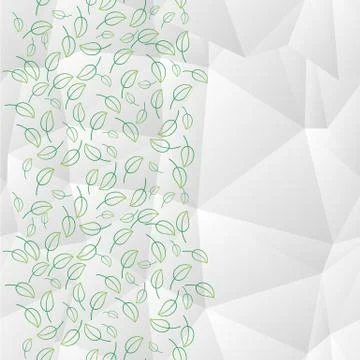 Geometric pattern with triangles and green leaf Stock Illustration