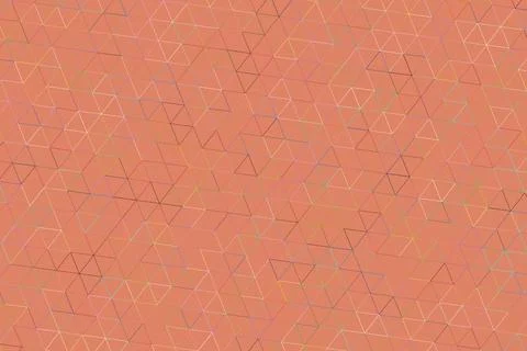 Geometric pattern with triangles and lines on peach background Stock Illustration