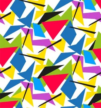 Geometric pattern of triangles and polygons, print for clothing and textiles Stock Illustration
