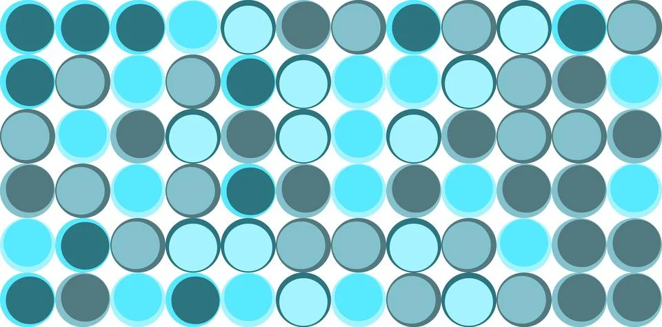 Geometric pattern with turquoise, teal, and light blue circles arranged in a Stock Illustration