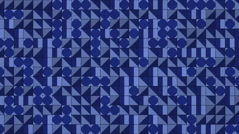 Geometric pattern with varying shapes and shades of blue Stock Footage 338395701