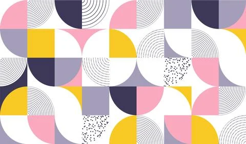 Geometric pattern vector background with Scandinavian abstract color Stock Illustration