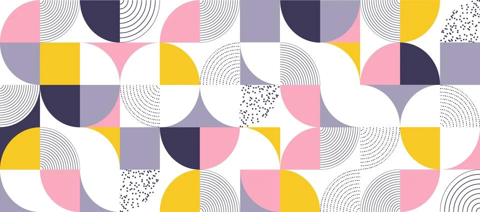 Geometric pattern vector background with Scandinavian abstract color Stock Illustration