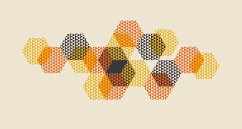 Geometric pattern vector illustration in retro 60s style. Vintage 1970s geome Stock Illustration