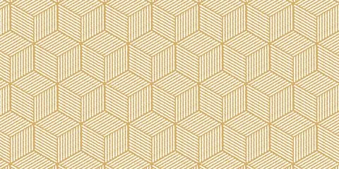 Geometric pattern with wavy stripes lines hexagon shape Stock Illustration