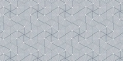 Geometric pattern with wavy stripes seamless background Stock Illustration