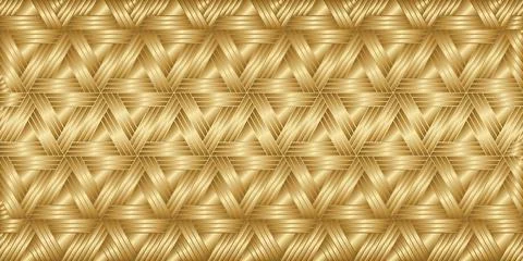 Geometric pattern with weave stripes gold background Stock Illustration