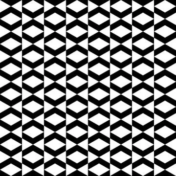 Geometric pattern with white and black rhombus Stock Illustration