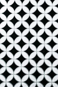 Geometric pattern white black floor. Background, texture, pattern Stock Photos