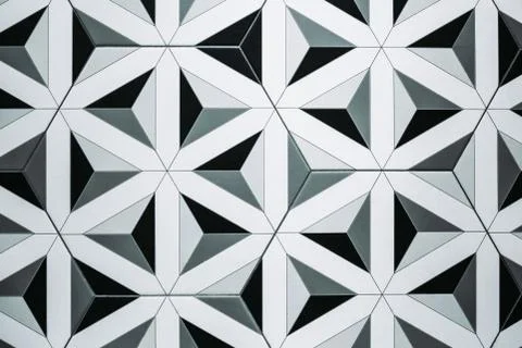 Geometric pattern white black floor. Background, texture, pattern Foto stock