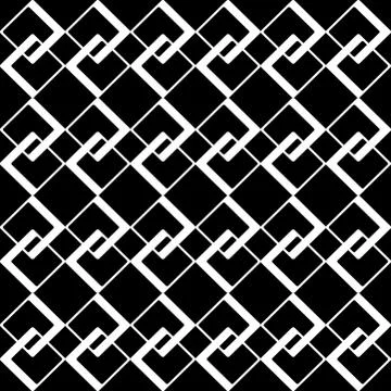 Geometric pattern with white rhombus on black background Stock Illustration