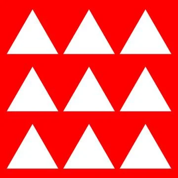 Geometric Pattern: White Triangles on Red Background, Abstract Design Stock Illustration