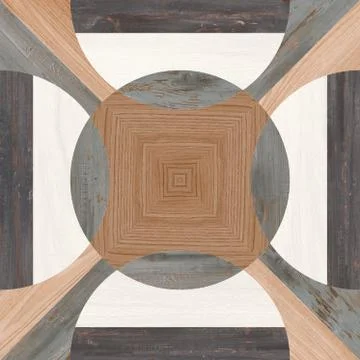 Geometric pattern wooden floor and wall mosaic decor tile. Stock Photos