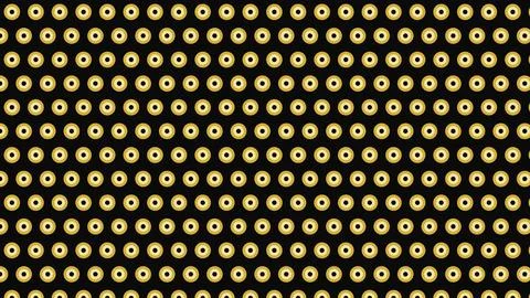 Geometric pattern of yellow circles on black background abstract design 库存插图