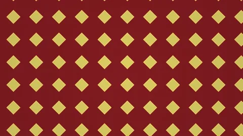 Geometric pattern with yellow diamonds on red background Stock Footage 338287551