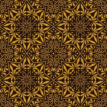 Geometric pattern, yellow gold pattern, black background, vector file 스톡 일러스트