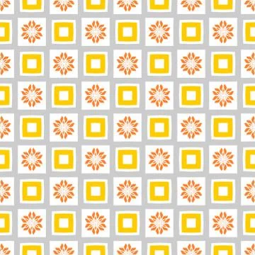 Geometric pattern in yellow, orange, grey and white colors. Stylish backgroun Illustrazione stock