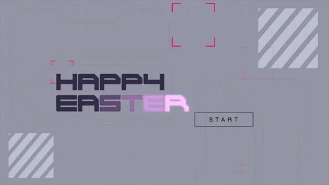 Geometric patterned easter background with Happy Easter text Stock Footage 260919415