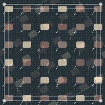 Geometric patterned floor tiles with diamond shapes and border framing Stock Illustration