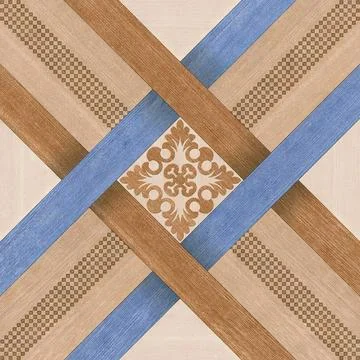 Geometric Patterned Tile Floor Design. Stock Photos