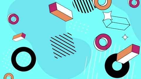 Geometric patterns and bold abstract design on a dynamic background seamless 4k Stock Footage 295825452