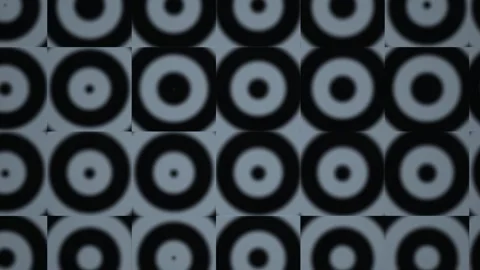 Geometric patterns in black and white circles on a dark Stock Footage 340227484