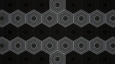 Geometric patterns in black and white on a flat surface Stock Illustration